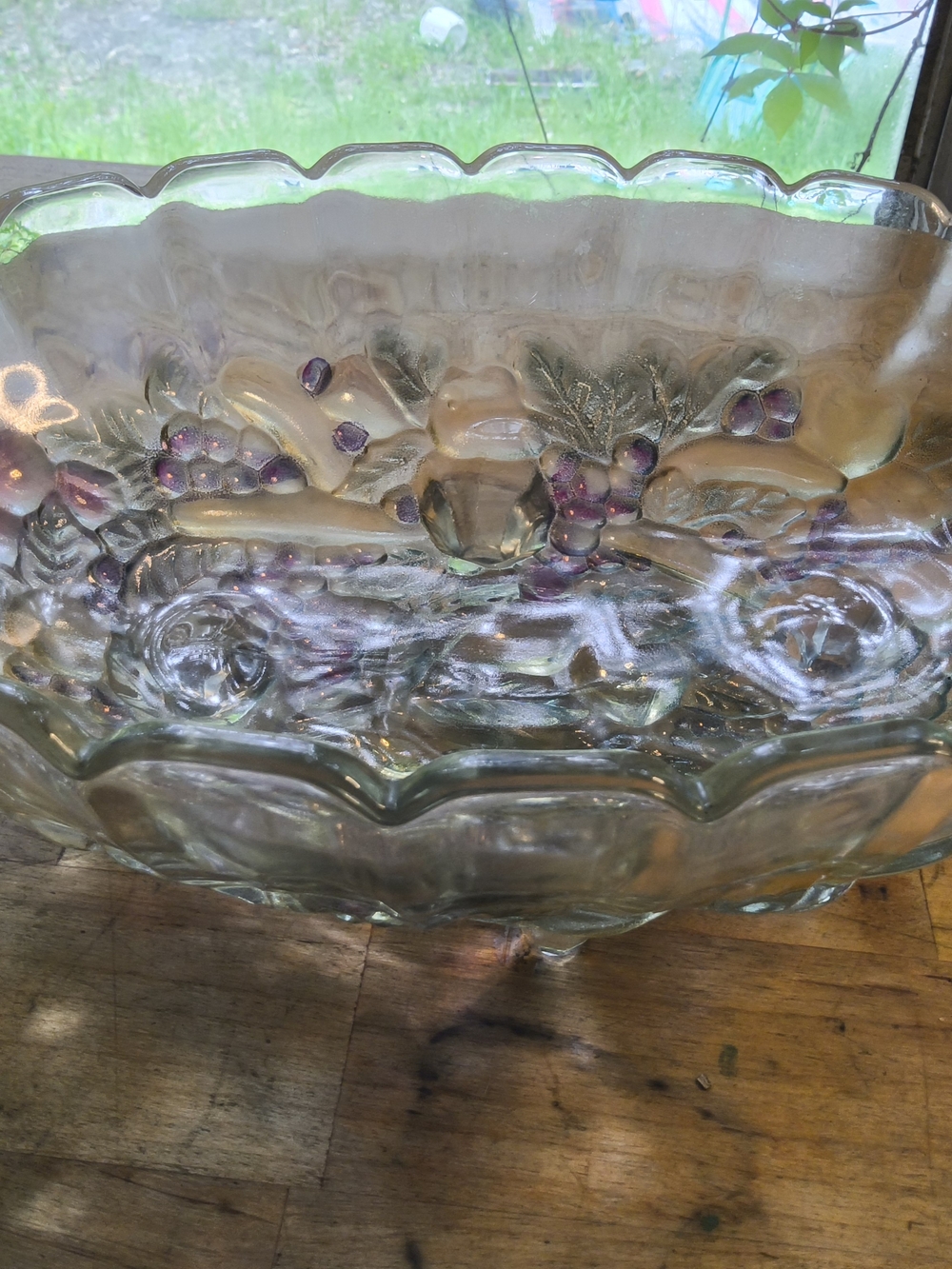 Indiana Glass "HARVEST" design Oval Fruit Bowl